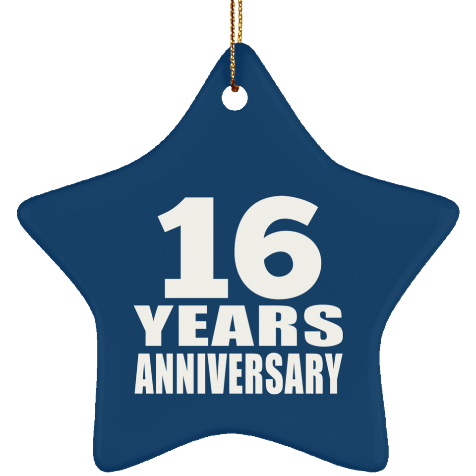 16th Anniversary 16 Years - Star Ornament