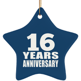 16th Anniversary 16 Years - Star Ornament