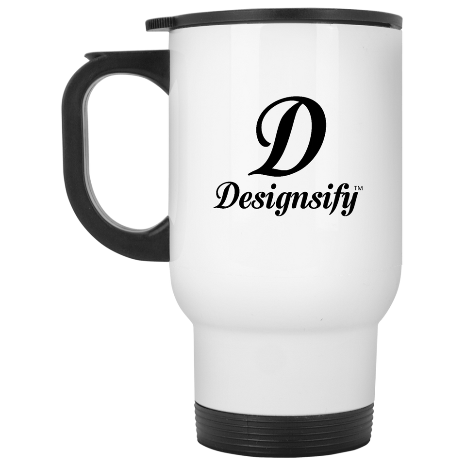 Designsify 2-Sides Black Logo - 14 oz White Travel Mug