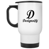 Designsify 2-Sides Black Logo - 14 oz White Travel Mug