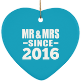 8th Anniversary Mr & Mrs Since 2016 - Heart Ornament