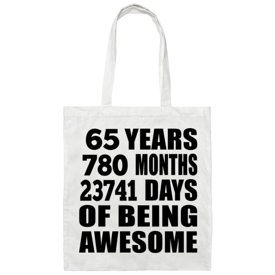 65th Birthday 65 Years 780 Months 23741 Days Of Awesome - Tote Bag White