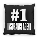 Number One #1 Insurance Agent - Throw Pillow Black