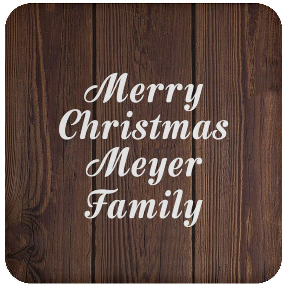 Merry Christmas Meyer Family - Drink Coaster D