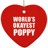 World's Okayest Poppy - Heart Ornament