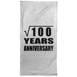 10th Anniversary Square Root of 100 Years Anniversary - Hand Towel