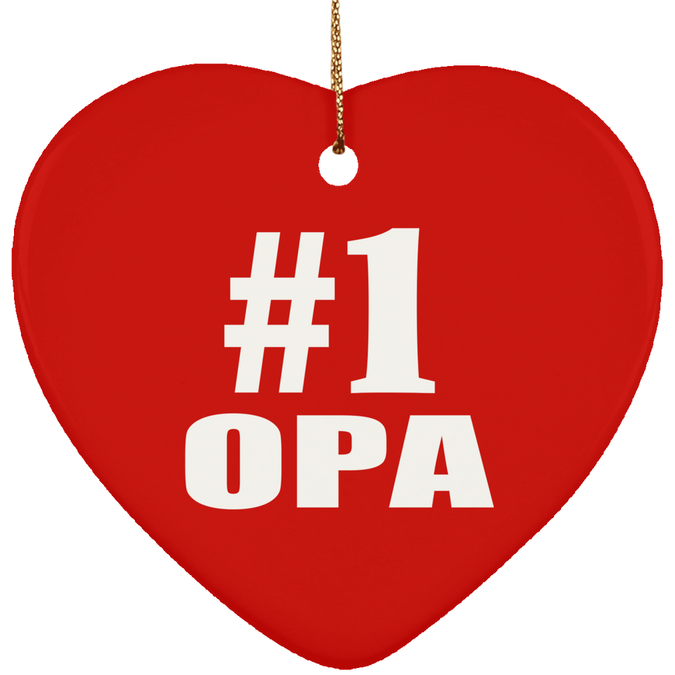 Number One #1 Opa - Heart Ornament