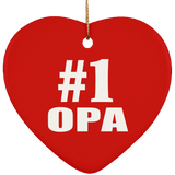 Number One #1 Opa - Heart Ornament