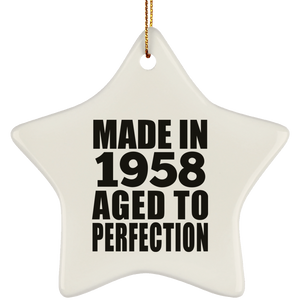 66th Birthday Made In 1958 Aged to Perfection - Star Ornament