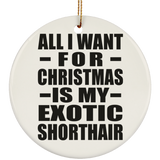 All I Want For Christmas Is My Exotic Shorthair - Circle Ornament
