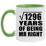 36th Anniversary Square Root of 1296 Years of Being Mr Right - 11oz Accent Mug Green