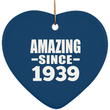 85th Birthday Amazing Since 1939 - Heart Ornament