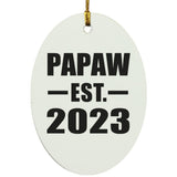 Papaw Established EST. 2023 - Oval Ornament