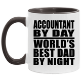 Accountant By Day World's Best Dad By Night - 11oz Accent Mug Black