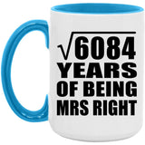 78th Anniversary Square Root of 6084 Years of Being Mrs Right - 15oz Accent Mug Blue