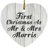 First Christmas As Mr & Mrs Morris - Heart Ornament F