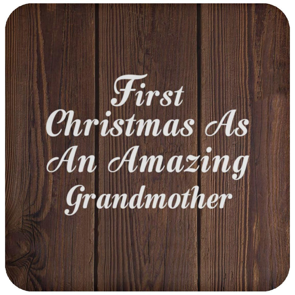 First Christmas As An Amazing Grandmother - Drink Coaster D