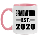 Grandmother Established EST. 2020 - 11oz Accent Mug Pink