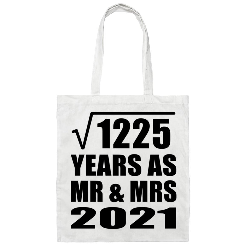 35th Anniversary Square Root of 1225 Years As Mr & Mrs 2021 - Tote Bag White