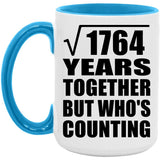 42nd Anniversary Square Root of 1764 Years Who's Counting - 15oz Accent Mug Blue