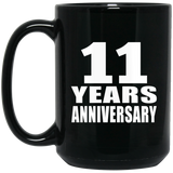 11th Anniversary 11 Years - 15 Oz Coffee Mug Black