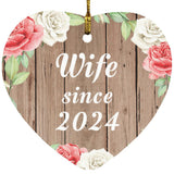 Wife Since 2024 - Heart Ornament B