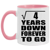 2nd Anniversary Square Root of 4 Years Down Forever To Go - 11oz Accent Mug Pink