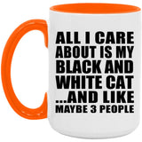 All I Care About Is My Black And White Cat - 15oz Accent Mug Orange