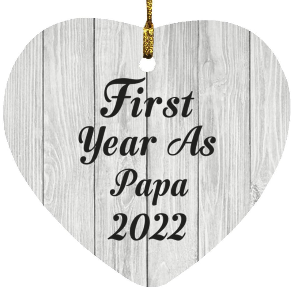 First Year As Papa 2022 - Heart Ornament F