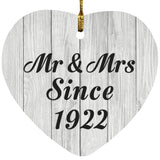 102nd Anniversary Mr & Mrs Since 1922 - Heart Ornament F