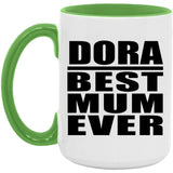 Dora Best Mum Ever - 15oz Accent Mug Green