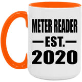 Meter Reader Established EST. 2020 - 15oz Accent Mug Orange