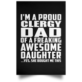 Proud Clergy Dad Of Awesome Daughter - Poster Portrait
