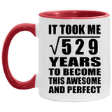 23rd Birthday Took Square Root of 529 Years To Awesome - 11oz Accent Mug Red