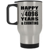 Happy 64th Anniversary Square Root of 4096 Years & Counting - Silver Travel Mug