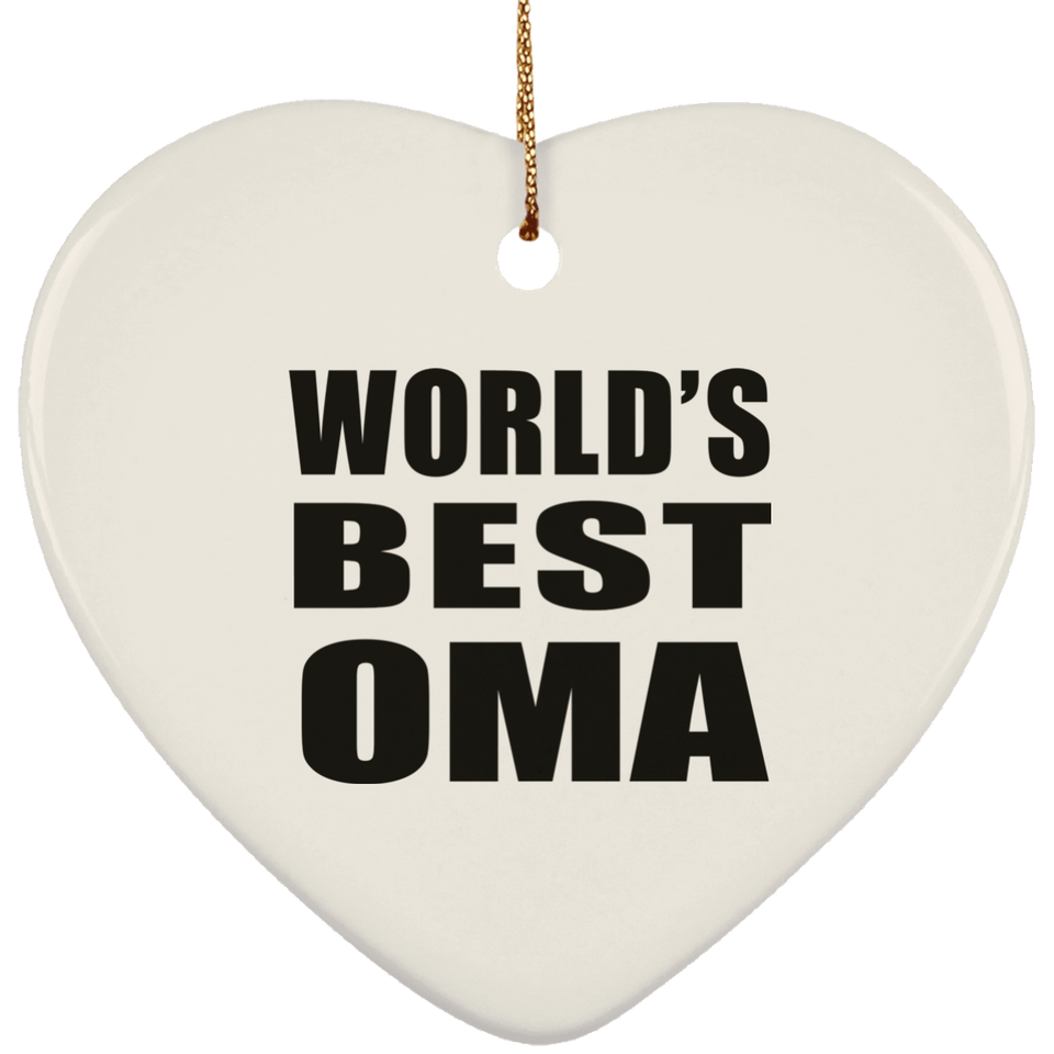 World's Best Oma - Heart Ornament