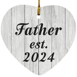 Father Established Est. 2024 - Heart Ornament F