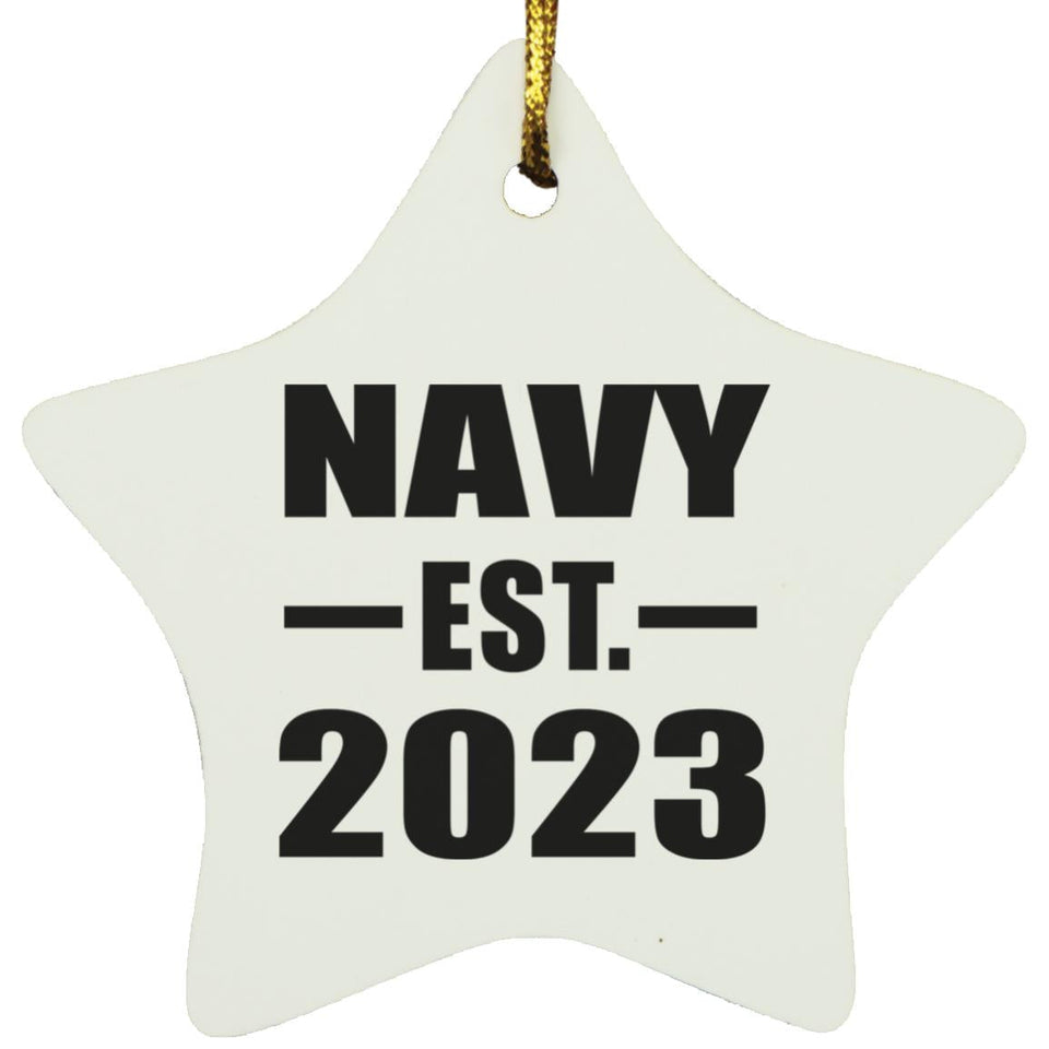 Navy Established EST. 2023 - Star Ornament