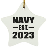 Navy Established EST. 2023 - Star Ornament