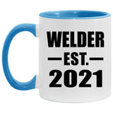 Welder Established EST. 2021 - 11oz Accent Mug Blue