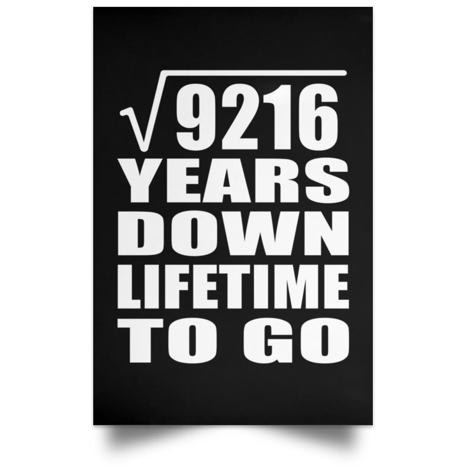 96th Anniversary Square Root of 9216 Years Lifetime To Go - Poster Portrait