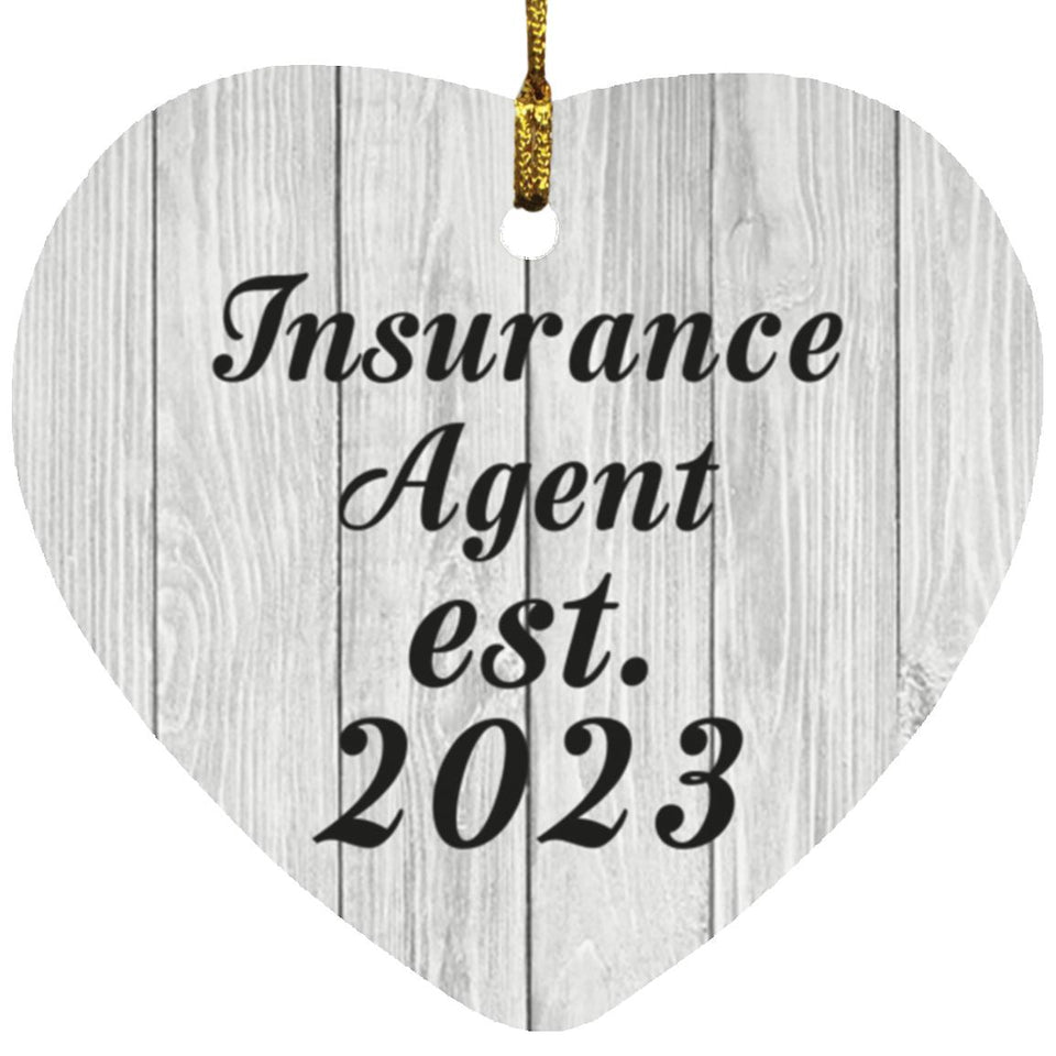 Insurance Agent Established Est. 2023 - Heart Ornament F