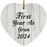 First Year As Gran 2024 - Heart Ornament F