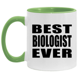 Best Biologist Ever - 11oz Accent Mug Green