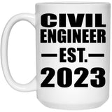 Civil Engineer Established EST. 2023 - 15oz Coffee Mug