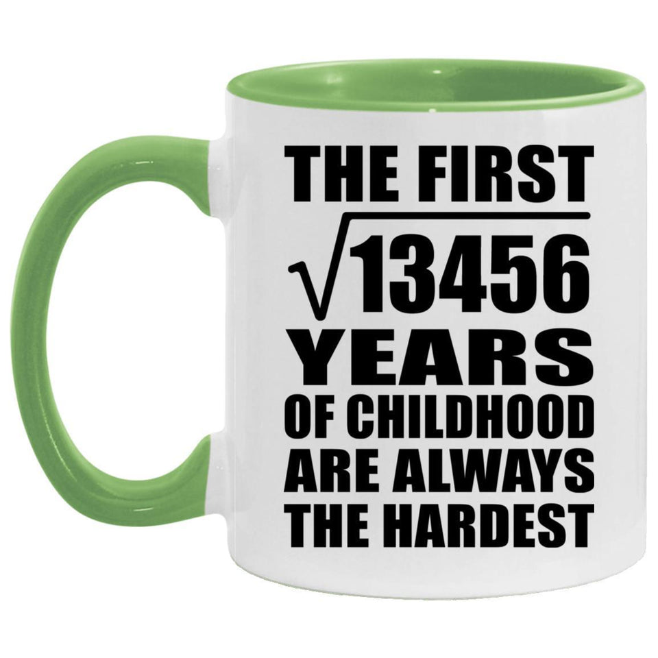 116th Birthday Square Root of 13456 Years of Childhood - 11oz Accent Mug Green