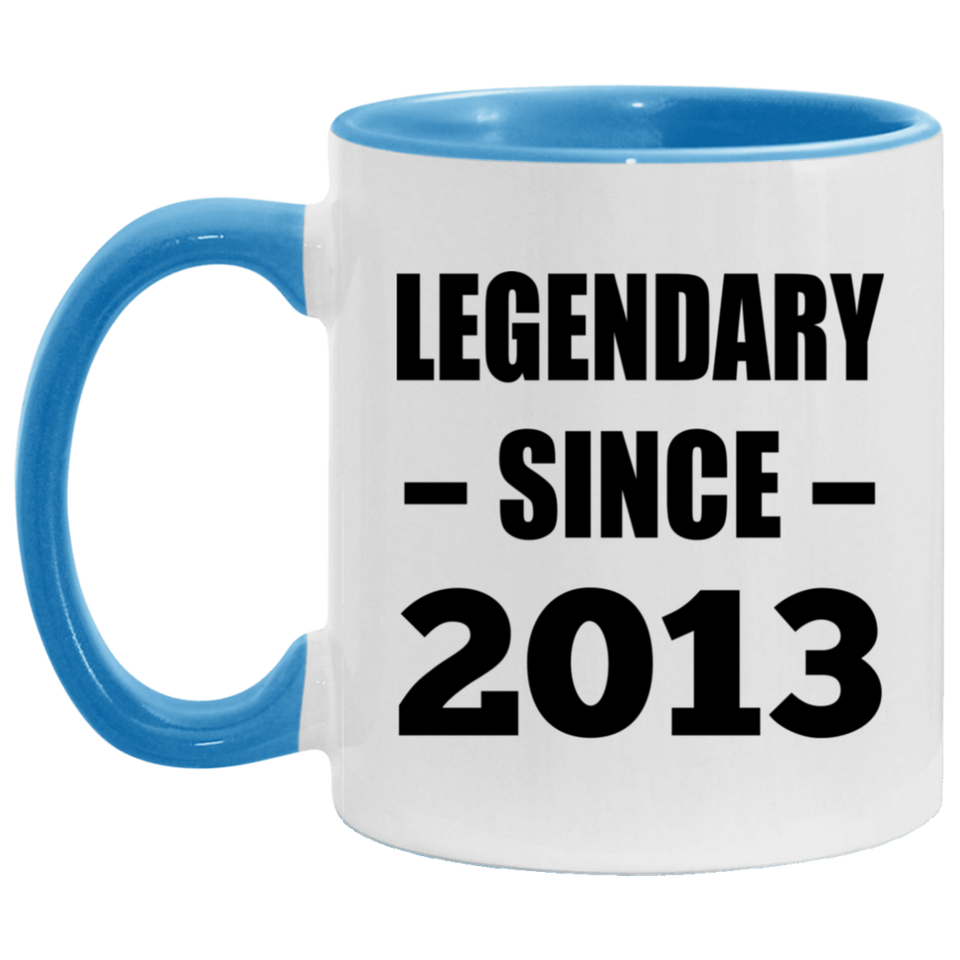 11th Birthday Legendary Since 2013 - 11oz Accent Mug Blue