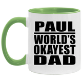 Paul World's Okayest Dad - 11oz Accent Mug Green