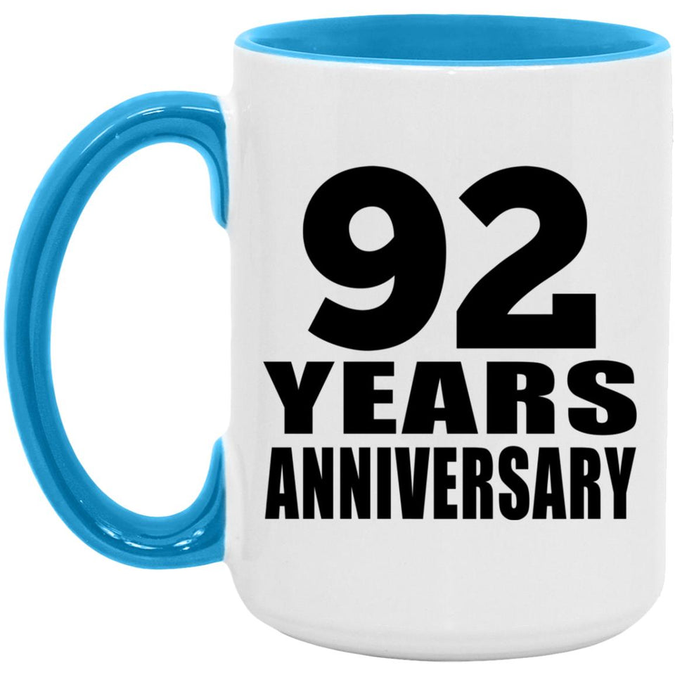92nd Anniversary 92 Years - 15oz Accent Mug Blue