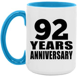 92nd Anniversary 92 Years - 15oz Accent Mug Blue